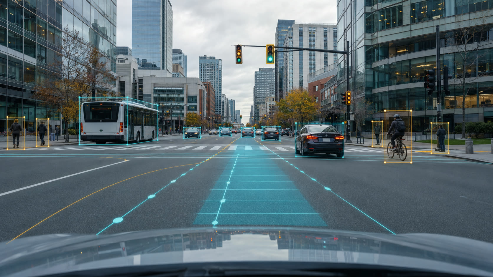 城市路口 ADAS：车辆、行人、骑行者与红绿灯全要素识别